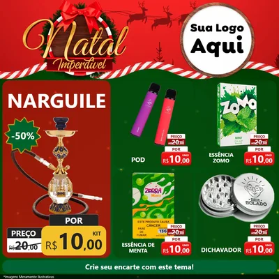 Modelo de Rede Social para Feed Facebook com o tema Natal Imperdível para Tabacaria
