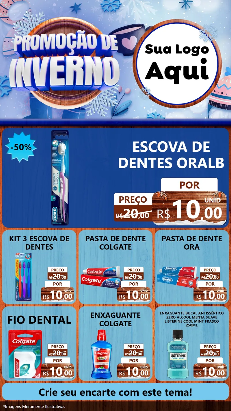 Modelo de Rede Social para Stories com o tema Promoção de Inverno para Higiene Pessoal