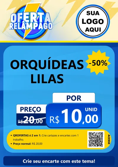 Modelo de Cartaz para Cartaz A4 Vertical com o tema Oferta Relâmpago para Floricultura e jardim