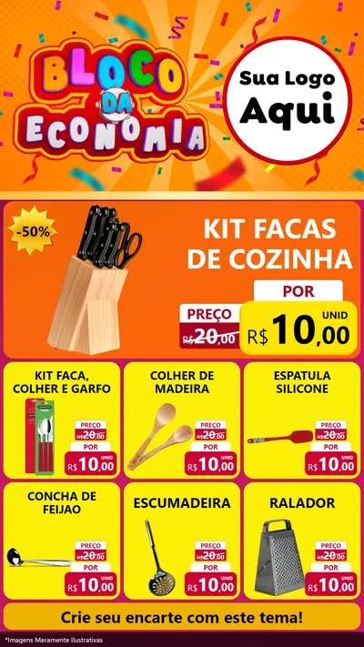 Modelo de Rede Social para Stories com o tema Bloco da Economia para Utilidades Domésticas