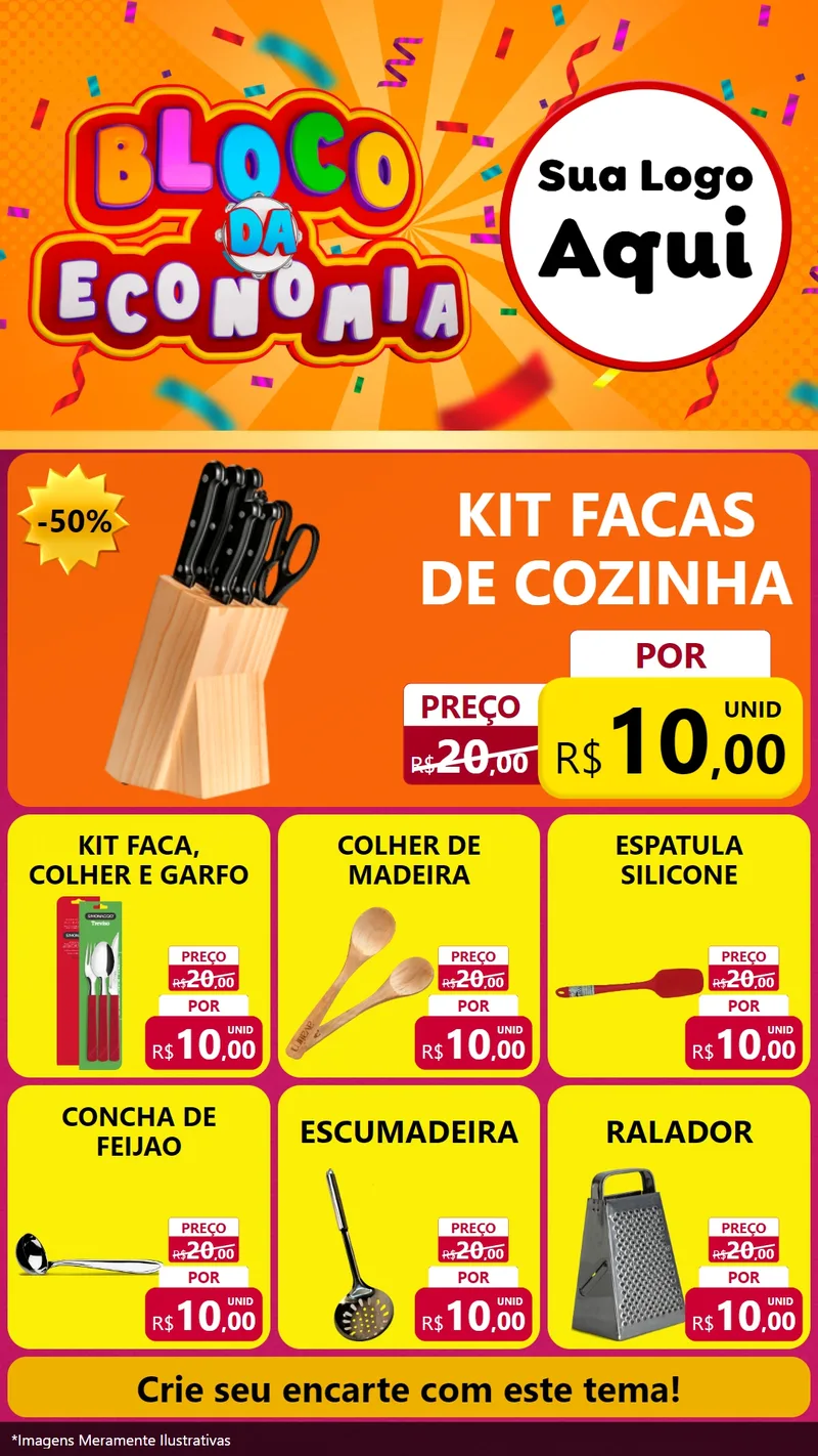 Modelo de Rede Social para Stories com o tema Bloco da Economia para Utilidades Domésticas