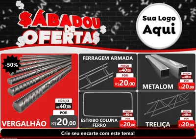 Modelo de Encarte para Encarte A4 Horizontal com o tema Sabadou de Ofertas para Ferragens