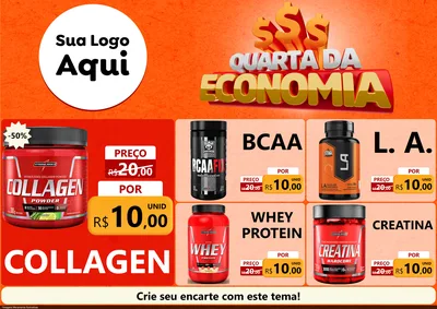 Modelo de Encarte para Encarte A4 Horizontal com o tema Quarta da Economia para Suplementos alimentares