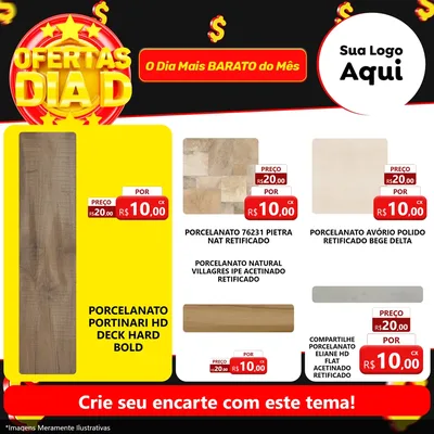 Modelo de Rede Social para Feed Facebook com o tema Dia D para Pisos e revestimentos