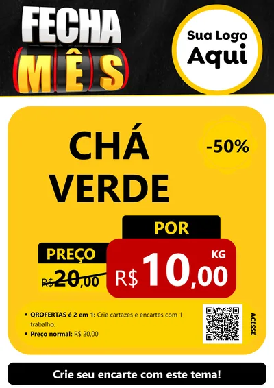 Modelo de Cartaz para Cartaz A4 Vertical com o tema Fecha Mês para Produtos Naturais