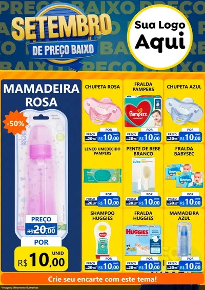 Modelo de Encarte para Encarte A4 Vertical com o tema Setembro De Preço Baixo para Bebês