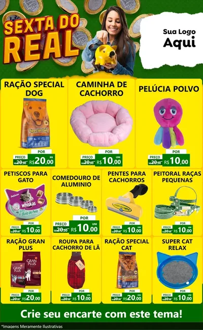 Modelo de Encarte para Encarte Grande com o tema Sexta do Real para Pet Shop