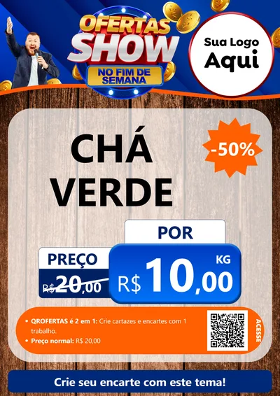 Modelo de Cartaz para Cartaz A4 Vertical com o tema Ofertas Show No Fim De Semana para Produtos Naturais