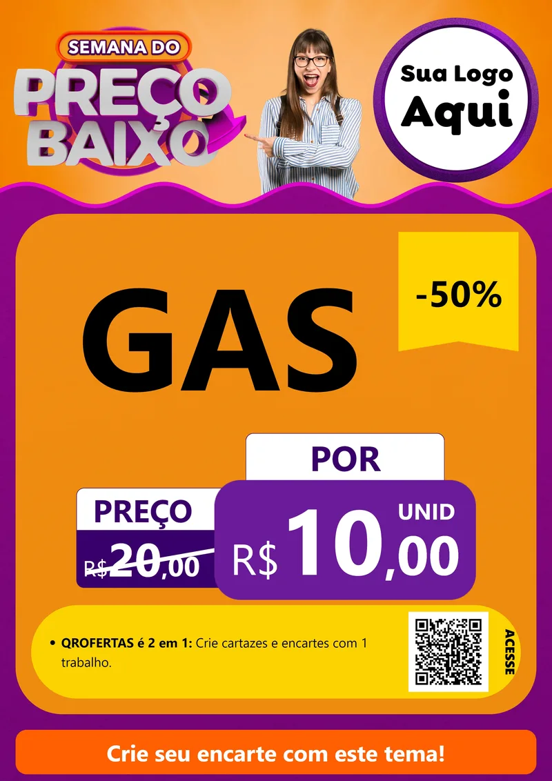 Modelo de Cartaz para Cartaz A4 Vertical com o tema Semana do Preço Baixo para Água e gás