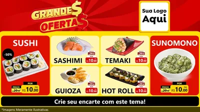 Modelo de TV para TV Horizontal com o tema Grandes Ofertas para Comida japonesa