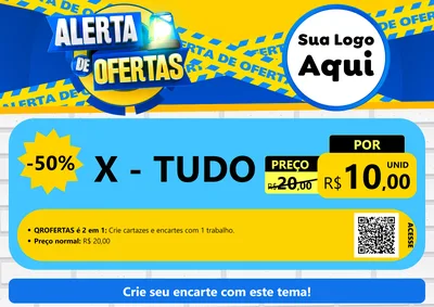 Modelo de Cartaz para Cartaz A4 Horizontal com o tema Alerta de Ofertas para Hamburgueria