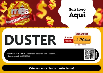 Modelo de Cartaz para Cartaz A4 Horizontal com o tema Mês do consumidor para Concessionaria de Carros