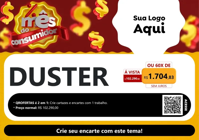 Modelo de Cartaz para Cartaz A4 Horizontal com o tema Mês do consumidor para Concessionaria de Carros