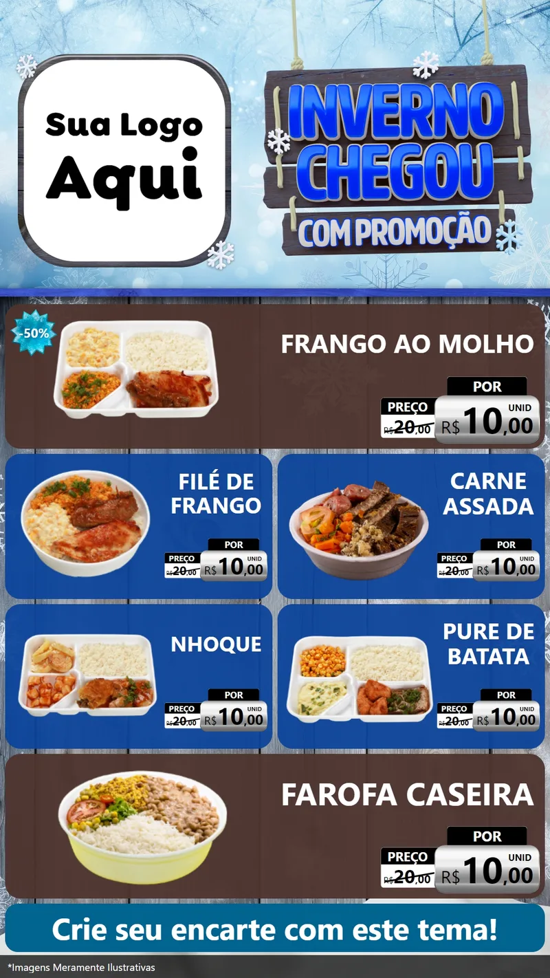 Modelo de TV para TV Vertical com o tema Inverno Chegou Com Promoção para Restaurante