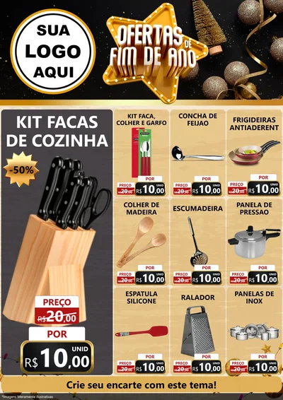 Modelo de Encarte para Encarte A4 Vertical com o tema Ofertas de Fim de Ano para Utilidades Domésticas