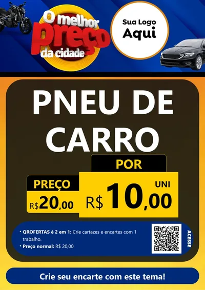 Modelo de Cartaz para Cartaz A4 Vertical com o tema O Melhor Preço da Cidade - Auto e Motopeças para Auto peças