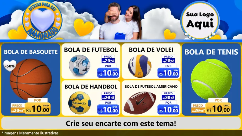 Modelo de TV para TV Horizontal com o tema Ofertas Para Seu Namorado para Artigos Esportivos