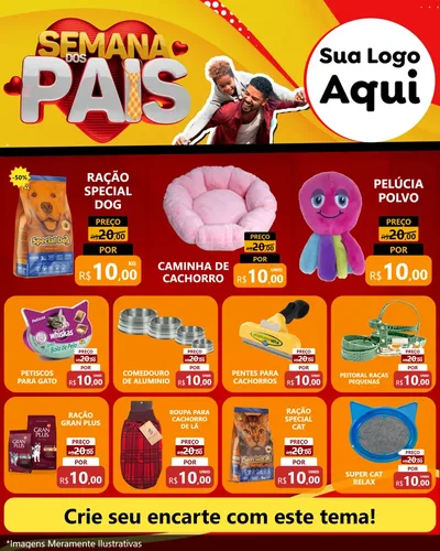 Modelo de Rede Social para Feed Instagram com o tema Semana Dos Pais para Pet Shop