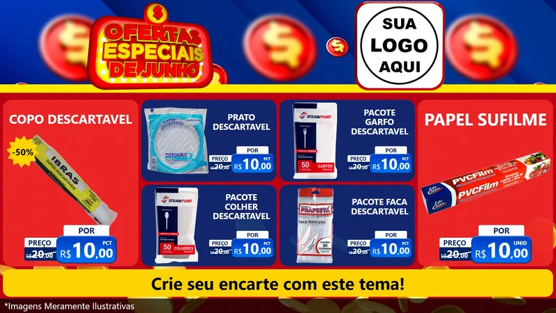 Modelo de TV para TV Horizontal com o tema Ofertas Especiais de Junho para Embalagens