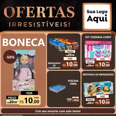 Modelo de Rede Social para Feed Facebook com o tema Ofertas Irresistíveis! para Brinquedos