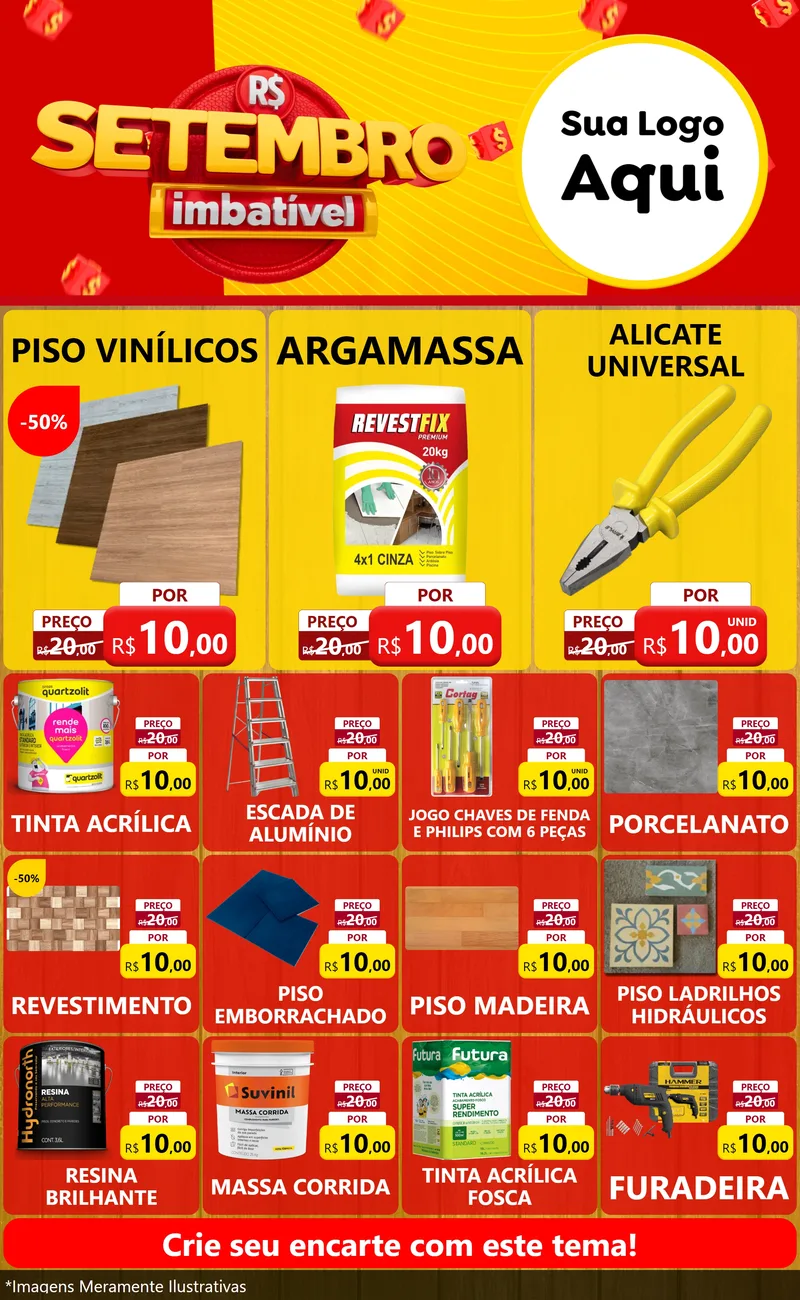 Modelo de Encarte para Encarte Grande com o tema Setembro Imbatível para Material para Construção
