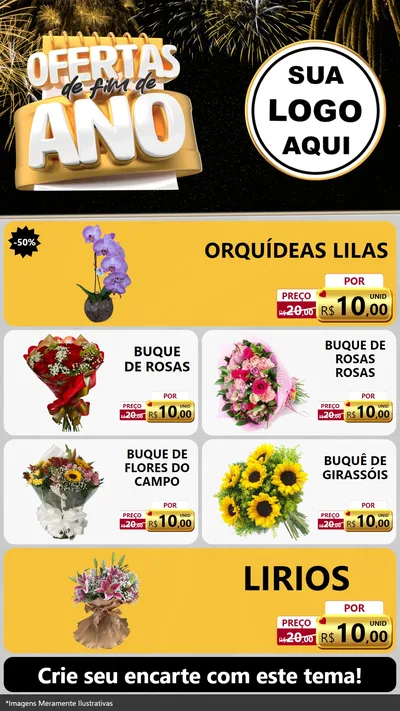 Modelo de TV para TV Vertical com o tema Ofertas de Fim de Ano para Floricultura e jardim