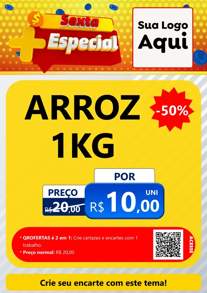Modelo de Cartaz para Cartaz A4 Vertical com o tema Sexta Mais Especial para Supermercado