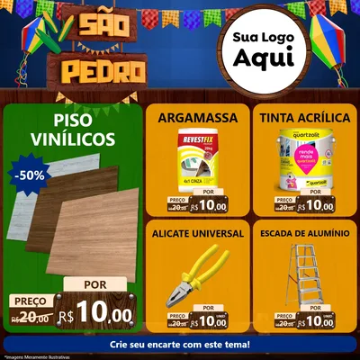 Modelo de Rede Social para Feed Facebook com o tema São Pedro para Material para Construção