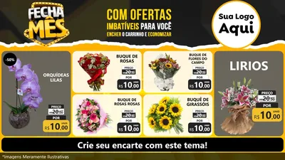 Modelo de TV para TV Horizontal com o tema Fecha Mês para Floricultura e jardim