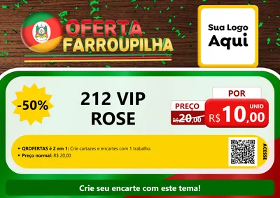 Modelo de Cartaz para Cartaz A4 Horizontal com o tema Oferta Farroupilha para Perfumes