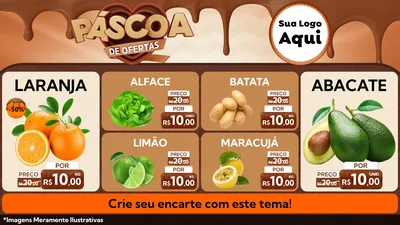 Modelo de TV para TV Horizontal com o tema Páscoa de Ofertas para Hortifrúti