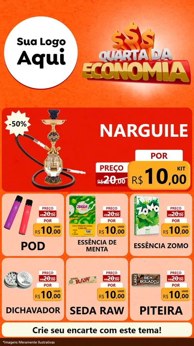 Modelo de Rede Social para Stories com o tema Quarta da Economia para Tabacaria