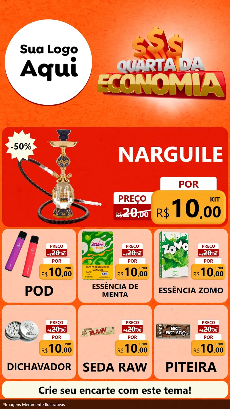 Modelo de Rede Social para Stories com o tema Quarta da Economia para Tabacaria