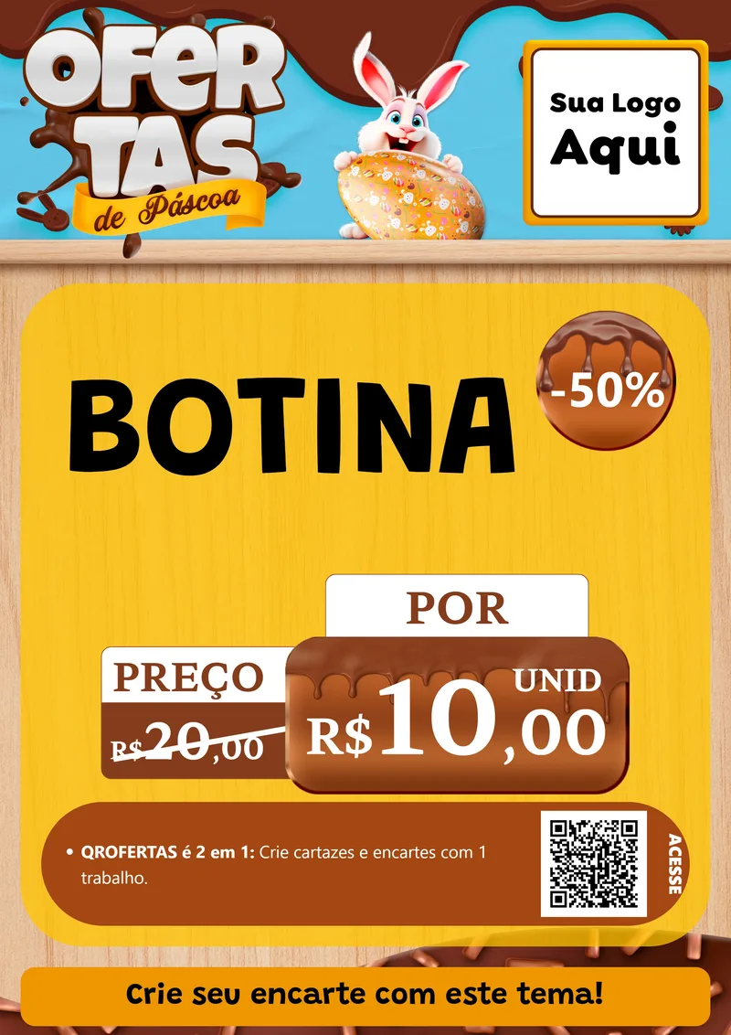 Modelo de Cartaz para Cartaz A4 Vertical com o tema Ofertas de Páscoa para Agropecuária