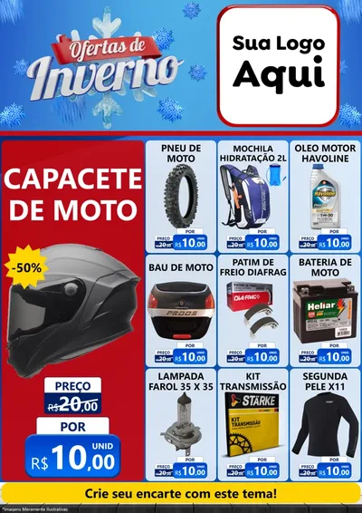 Modelo de Encarte para Encarte A4 Vertical com o tema Ofertas de Inverno para Moto peças