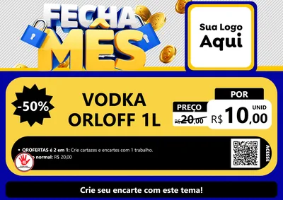 Modelo de Cartaz para Cartaz A4 Horizontal com o tema Fecha Mês para Distribuidora de bebidas