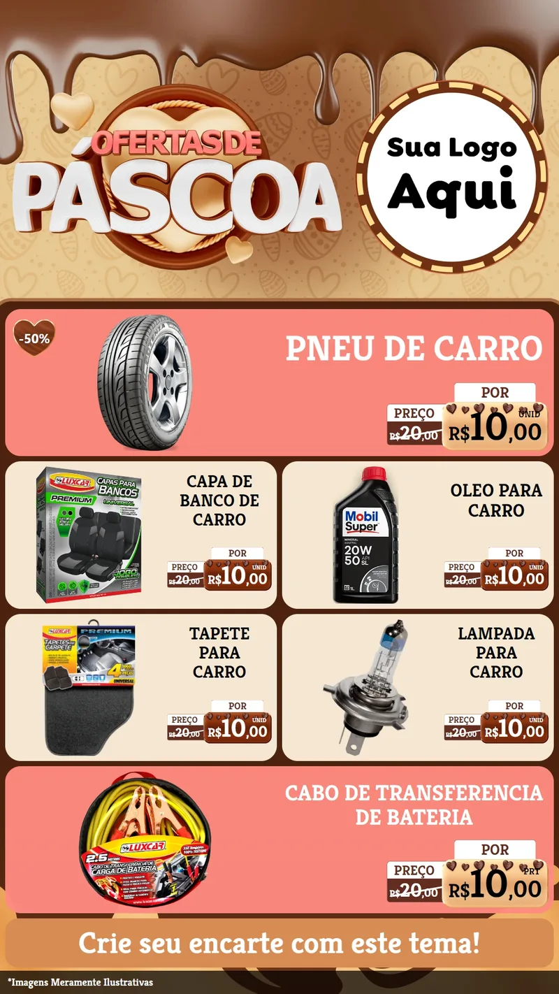 Modelo de TV para TV Vertical com o tema Ofertas de Páscoa para Auto peças
