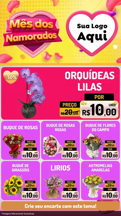 Modelo de Rede Social para Stories com o tema Mês dos Namorados para Floricultura e jardim