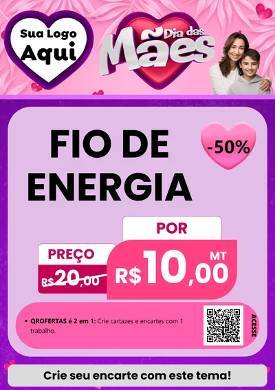 Modelo de Cartaz para Cartaz A4 Vertical com o tema Dia das Mães para Materiais Elétricos