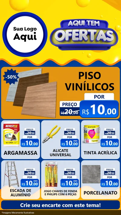 Modelo de Rede Social para Stories com o tema Aqui Tem Ofertas para Material para Construção