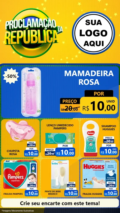 Modelo de Rede Social para Stories com o tema Proclamação da República para Bebês