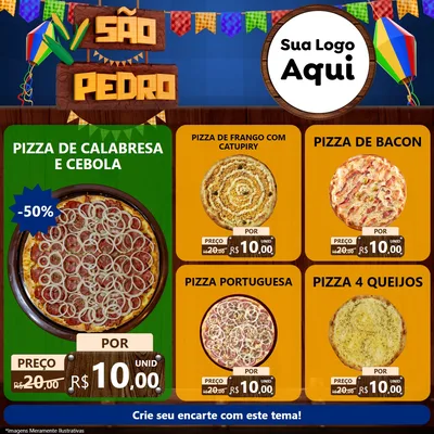 Modelo de Rede Social para Feed Facebook com o tema São Pedro para Pizzaria