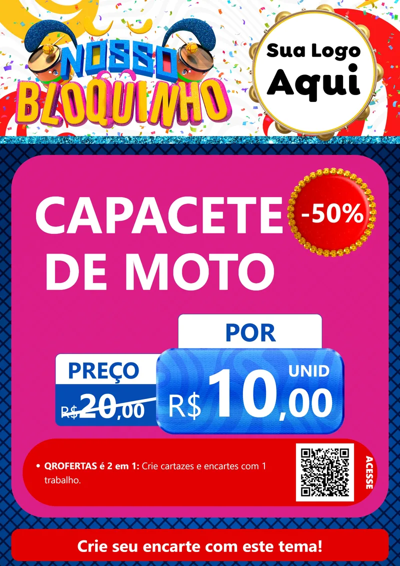 Modelo de Cartaz para Cartaz A4 Vertical com o tema Nosso Bloquinho para Moto peças