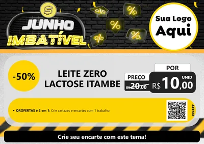 Modelo de Cartaz para Cartaz A4 Horizontal com o tema Junho Imbatível para Frios e Laticínios