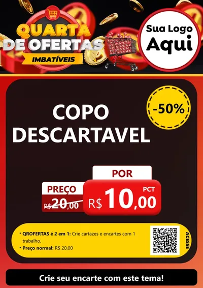 Modelo de Cartaz para Cartaz A4 Vertical com o tema Quarta de Ofertas Imbatíveis para Embalagens