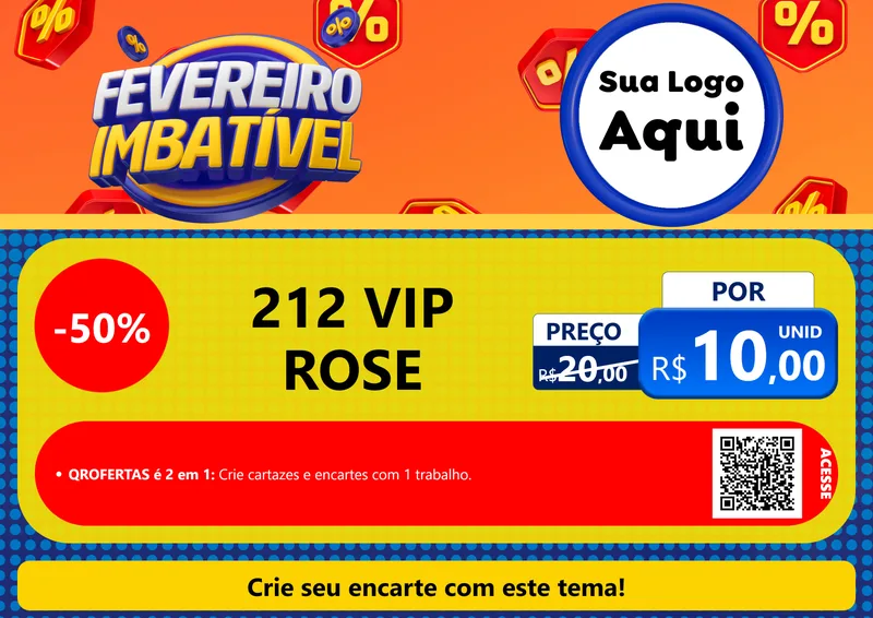 Modelo de Cartaz para Cartaz A4 Horizontal com o tema Fevereiro Imbatível para Perfumes