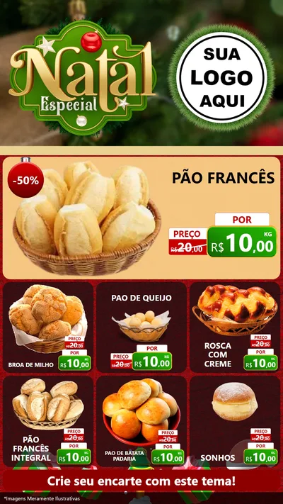 Modelo de Rede Social para Stories com o tema Natal Especial para Padaria