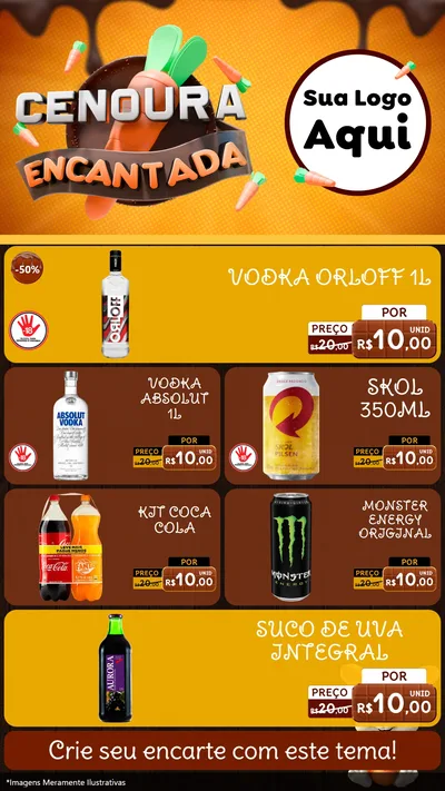 Modelo de TV para TV Vertical com o tema Cenoura Encantada - Páscoa para Distribuidora de bebidas