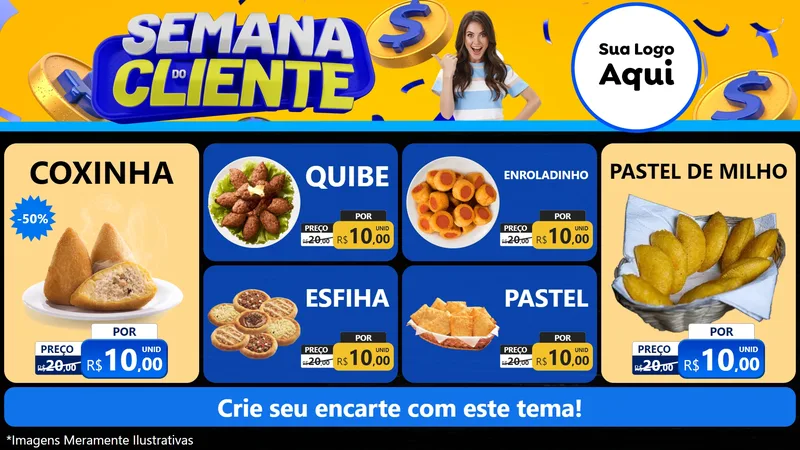 Modelo de TV para TV Horizontal com o tema Semana do Cliente para Salgadaria