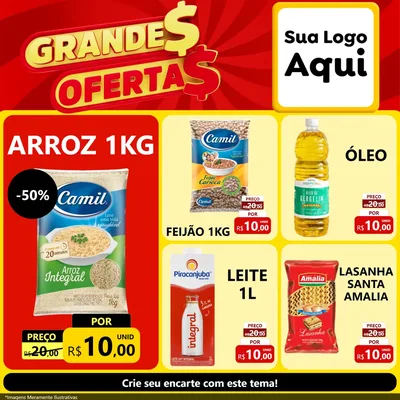Modelo de Rede Social para Feed Facebook com o tema Grandes Ofertas para Supermercado